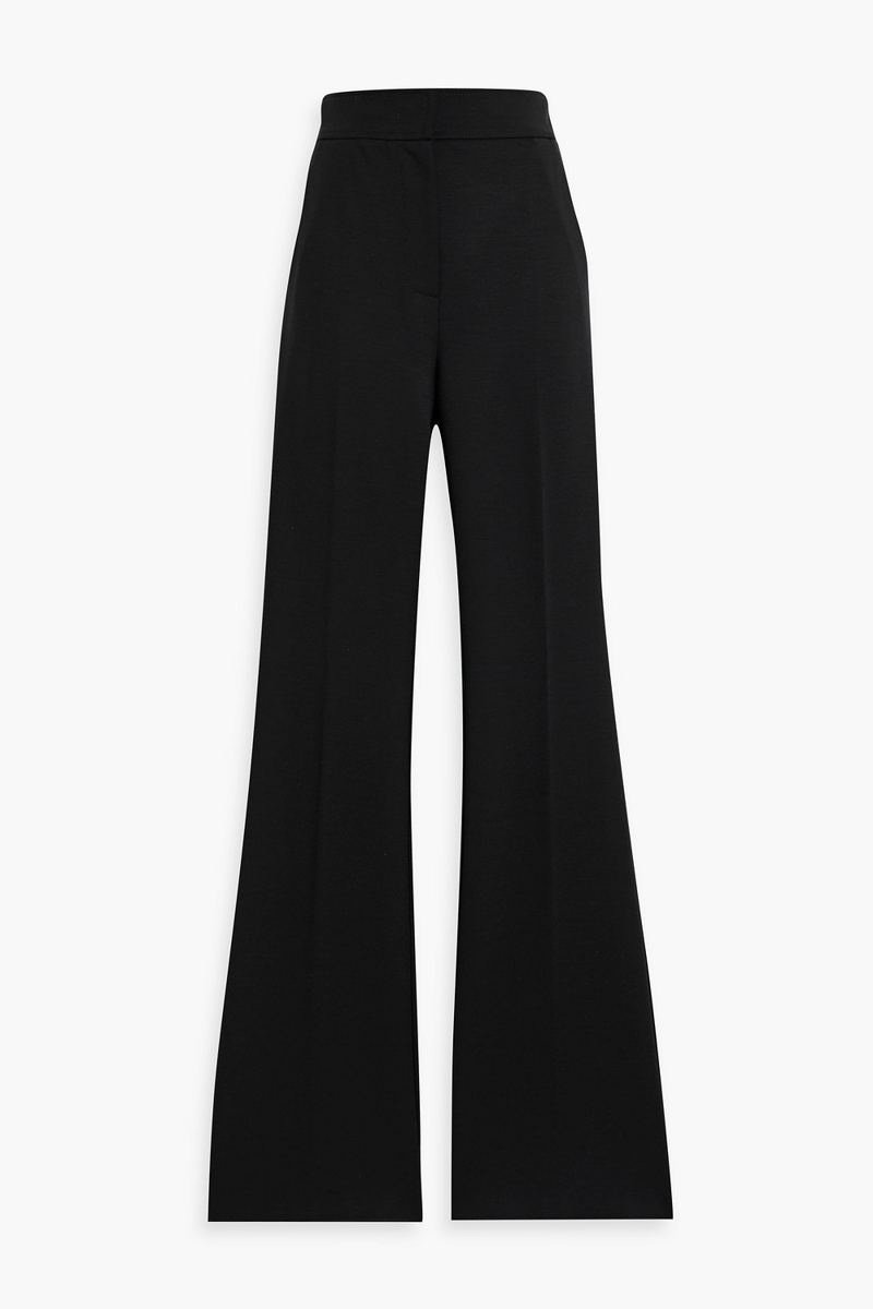 max mara - yana wool-blend ponte bootcut pants - black - it 40
