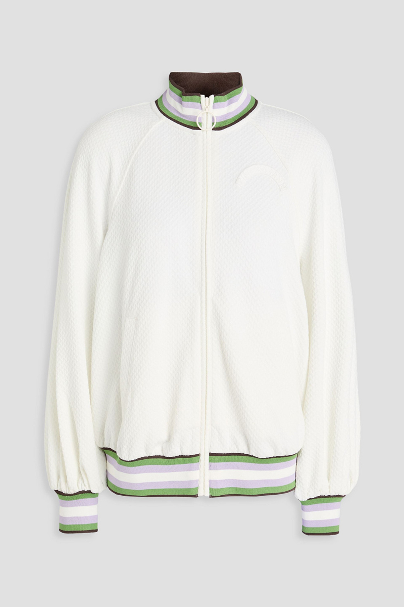 zimmermann - textured-jersey bomber jacket - white - 00