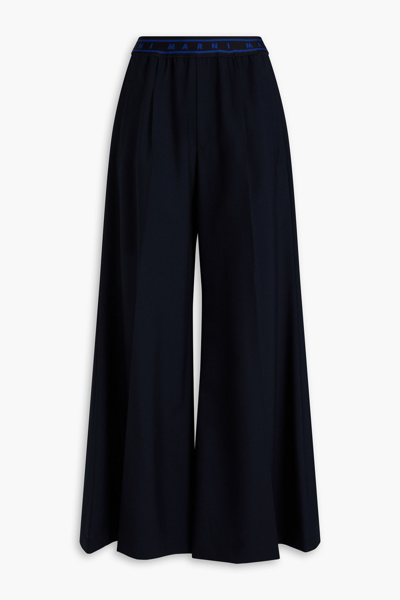 marni - wool wide-leg pants - blue - it 36