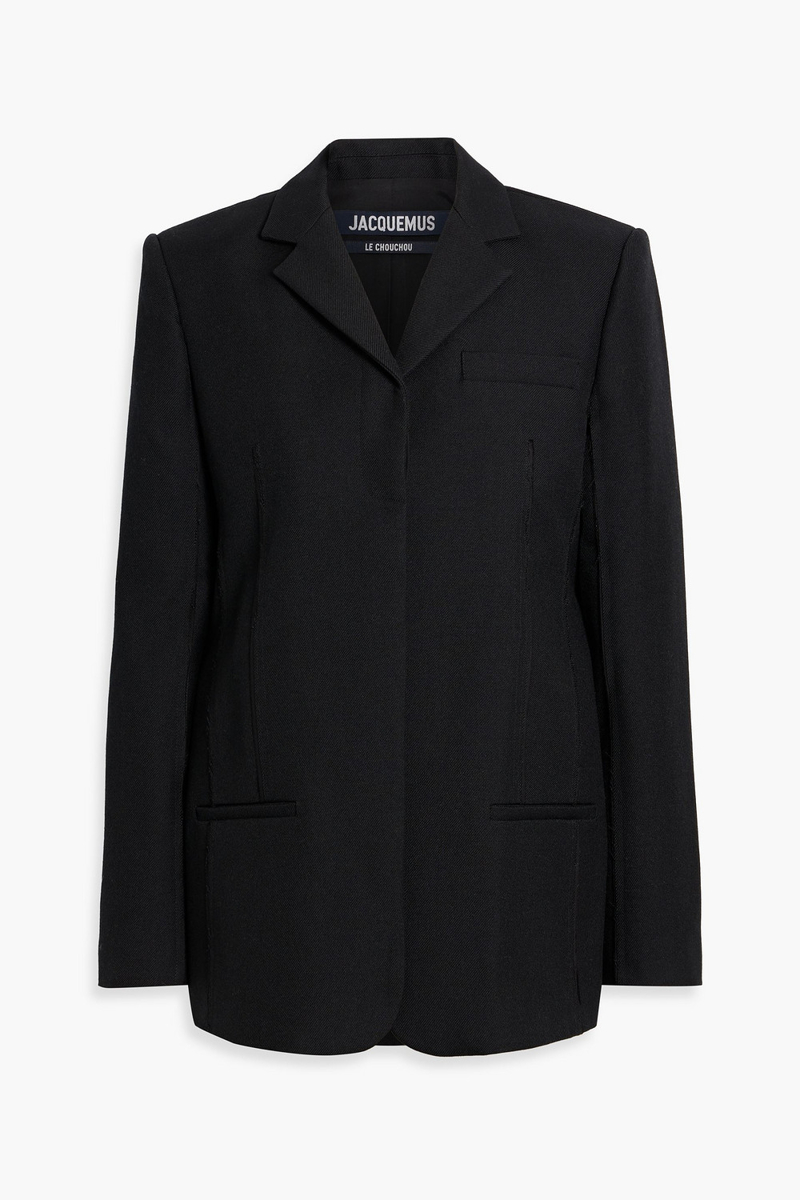 jacquemus - oversized wool-twill blazer - black - fr 36