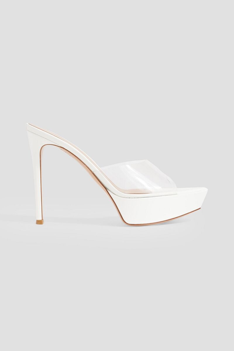 Gianvito Rossi - Betty patent-leather and TPU platform mules - White - EU 38.5