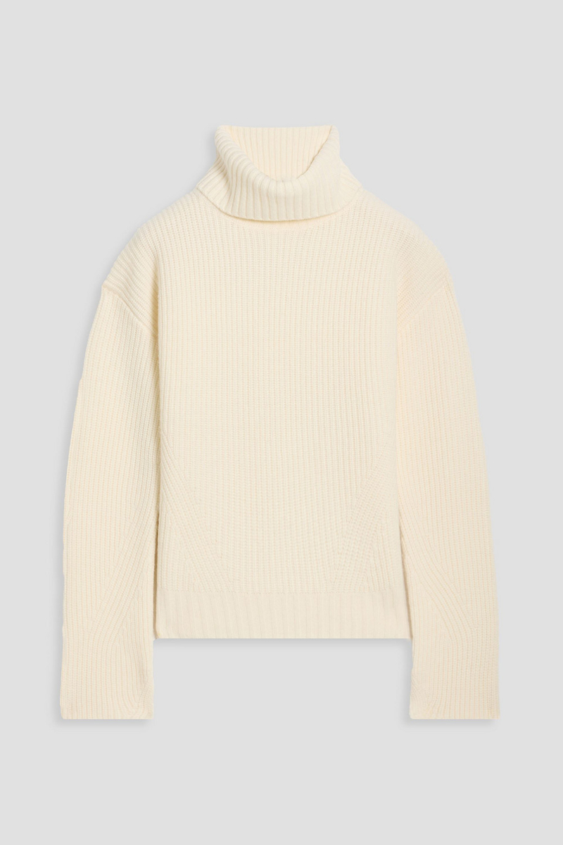 veronica beard - matilda ribbed wool and cashmere-blend turtleneck sweater - white - l