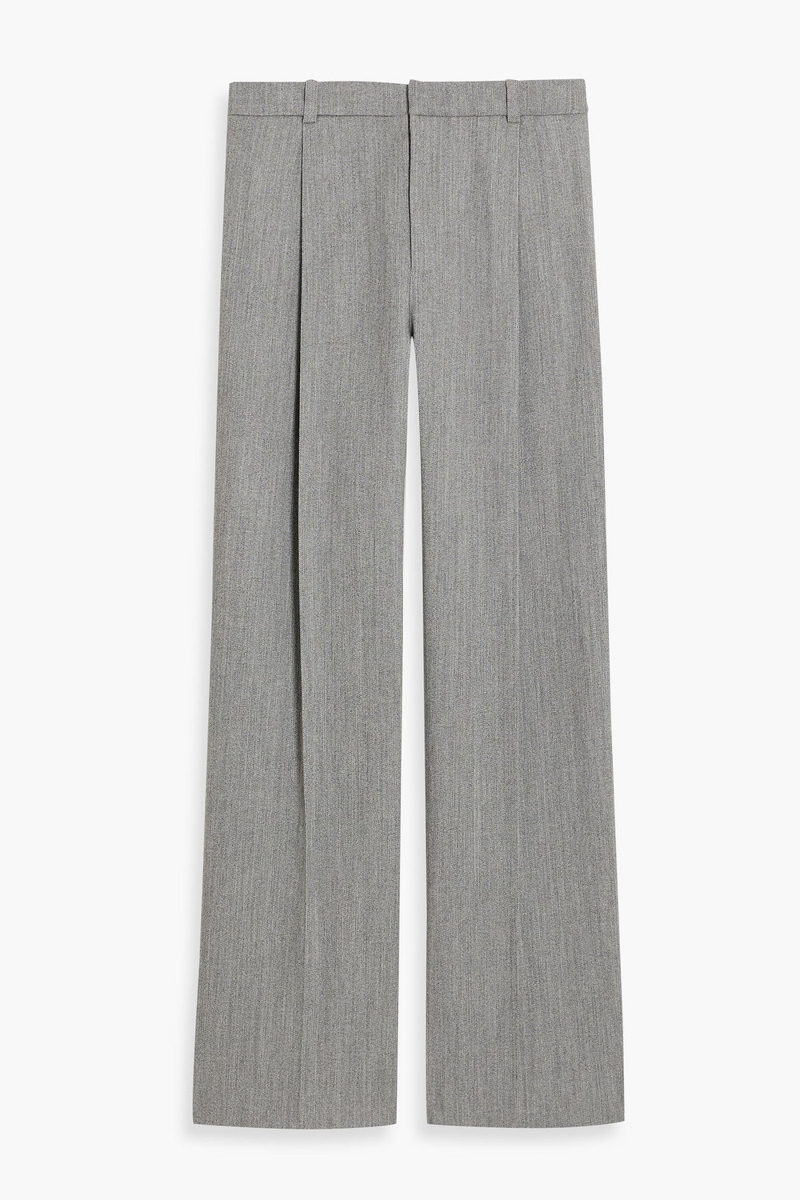 vince. - wool-blend twill wide-leg pants - gray - us 16