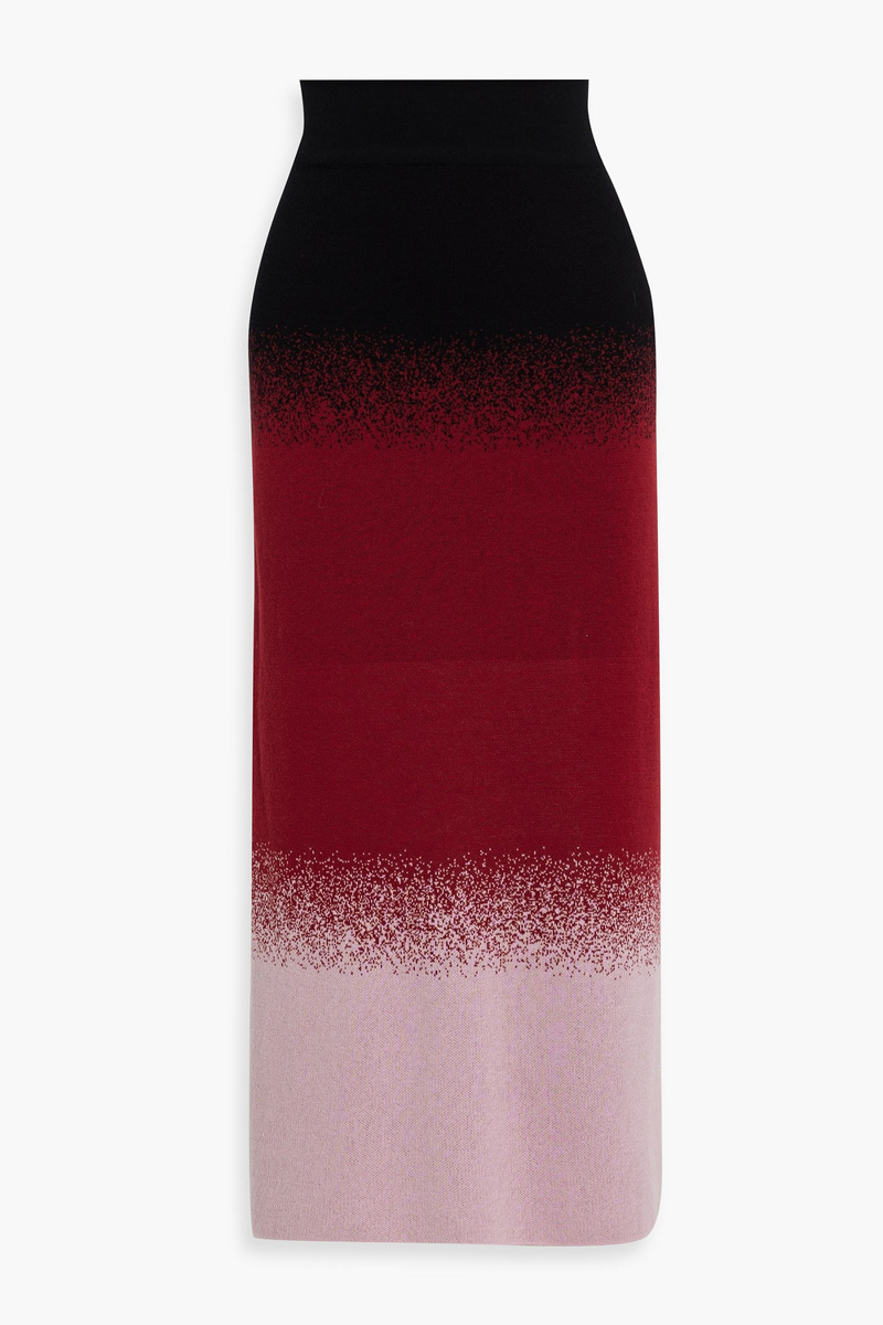 johanna ortiz - scapes jacquard-knit pima cotton midi skirt - red - xl