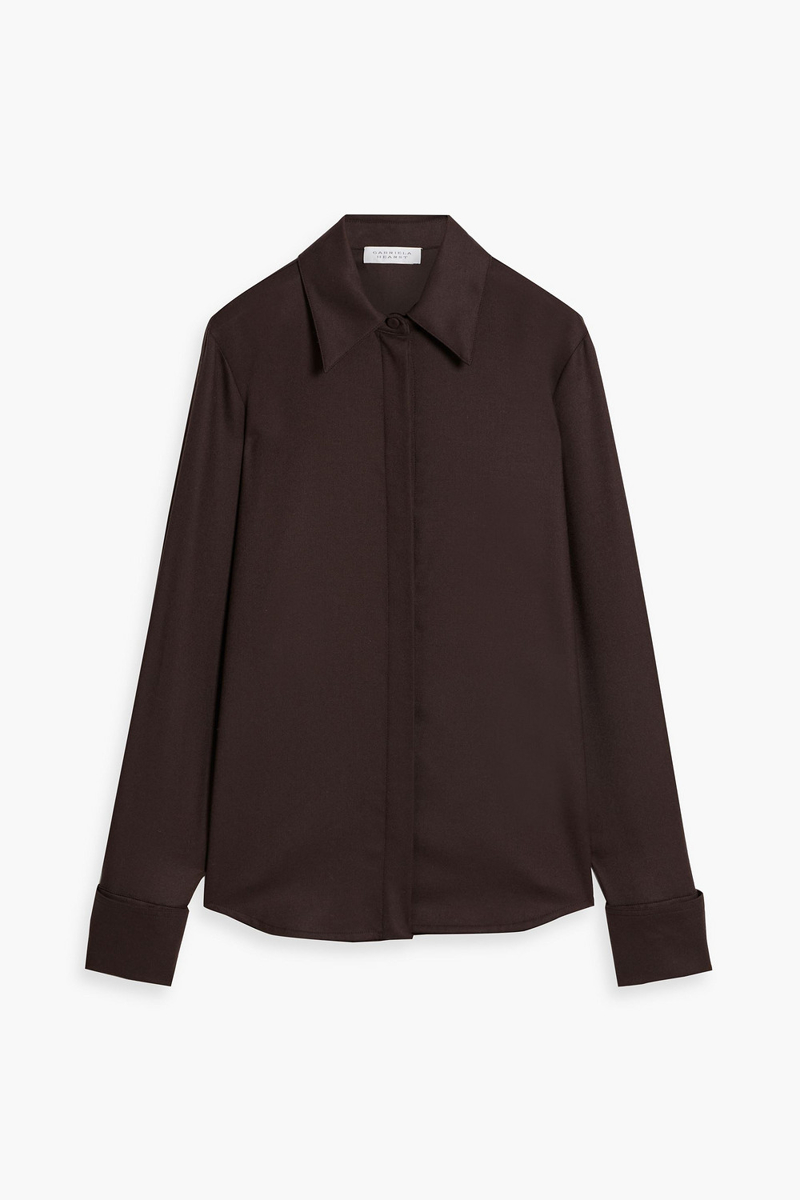 gabriela hearst - etlin wool-twill shirt - brown - it 36
