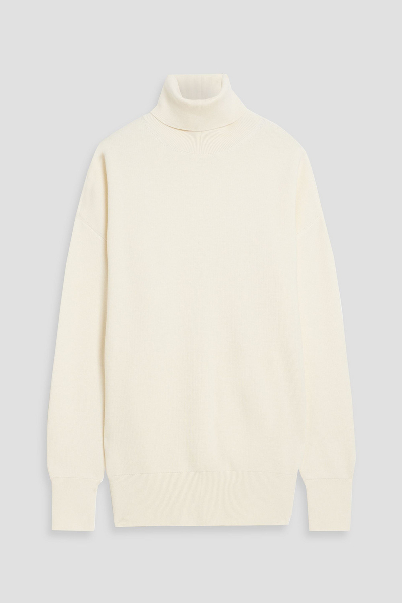 khaite - esmane wool turtleneck sweater - white - l
