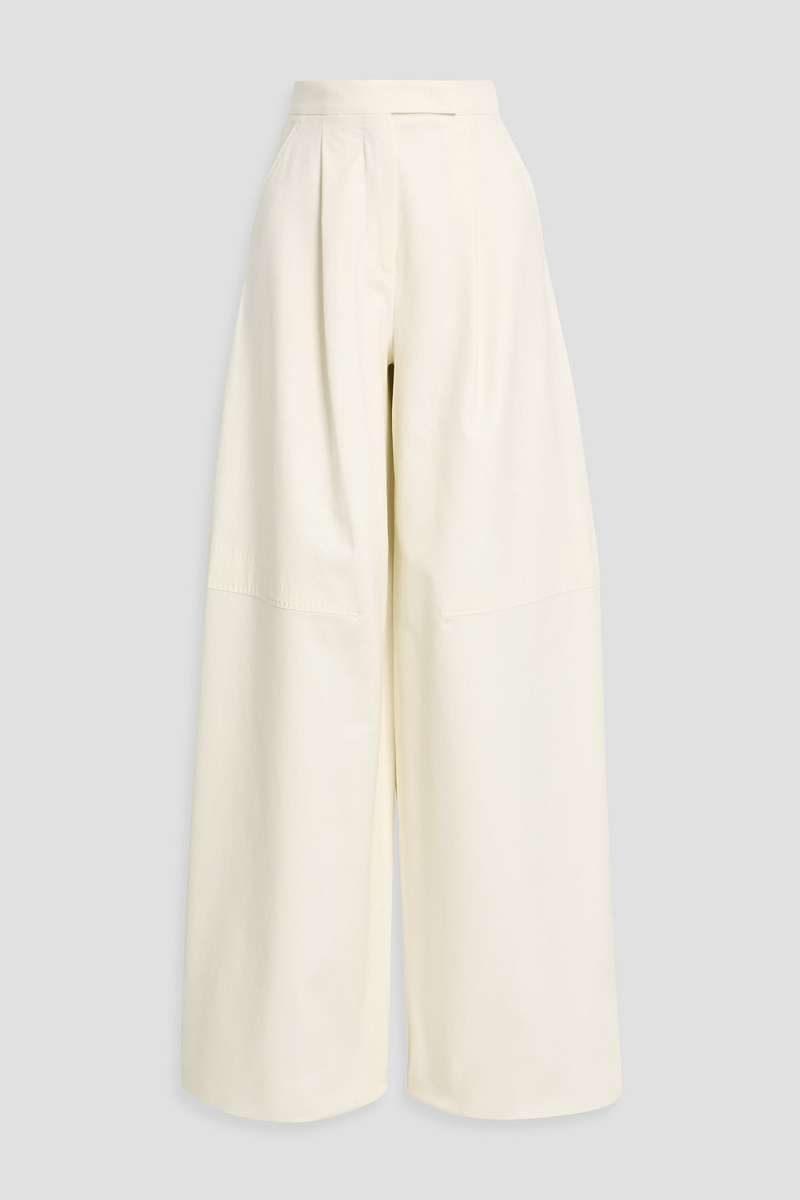 max mara - avoriaz cotton-blend wide-leg pants - white - it 38