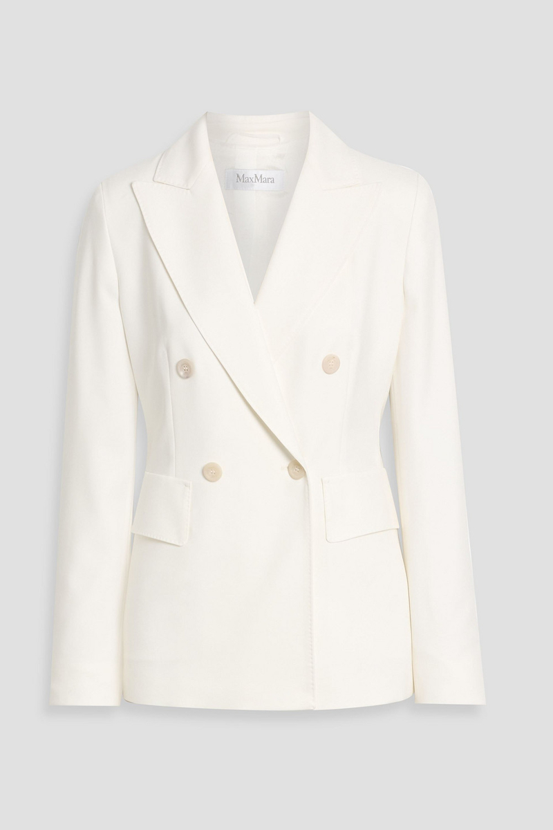 max mara - osanna double-breasted wool-twill blazer - white - it 40
