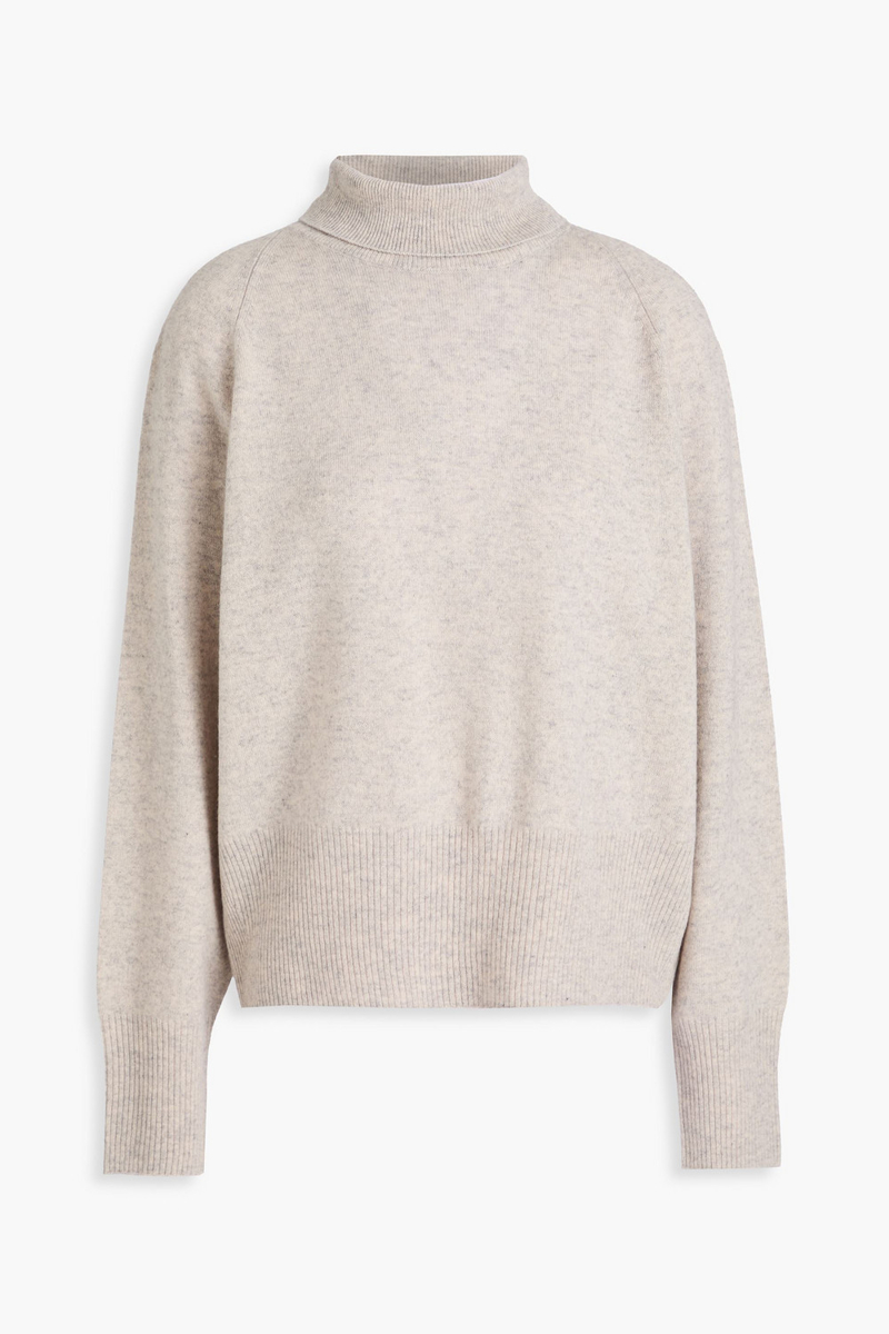 vince. - wool and cashmere-blend turtleneck sweater - gray - m
