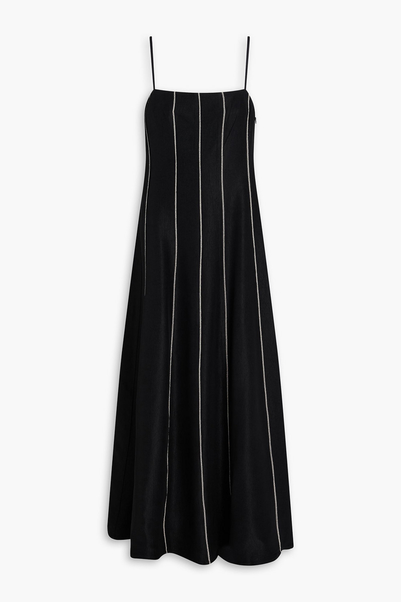 rag & bone - kennedy bead-embellished crepe maxi dress - black - us 0