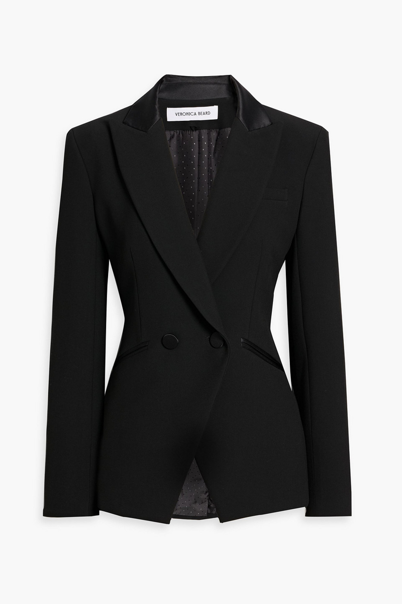 veronica beard - rickie dickey double-breasted crepe blazer - black - us 00