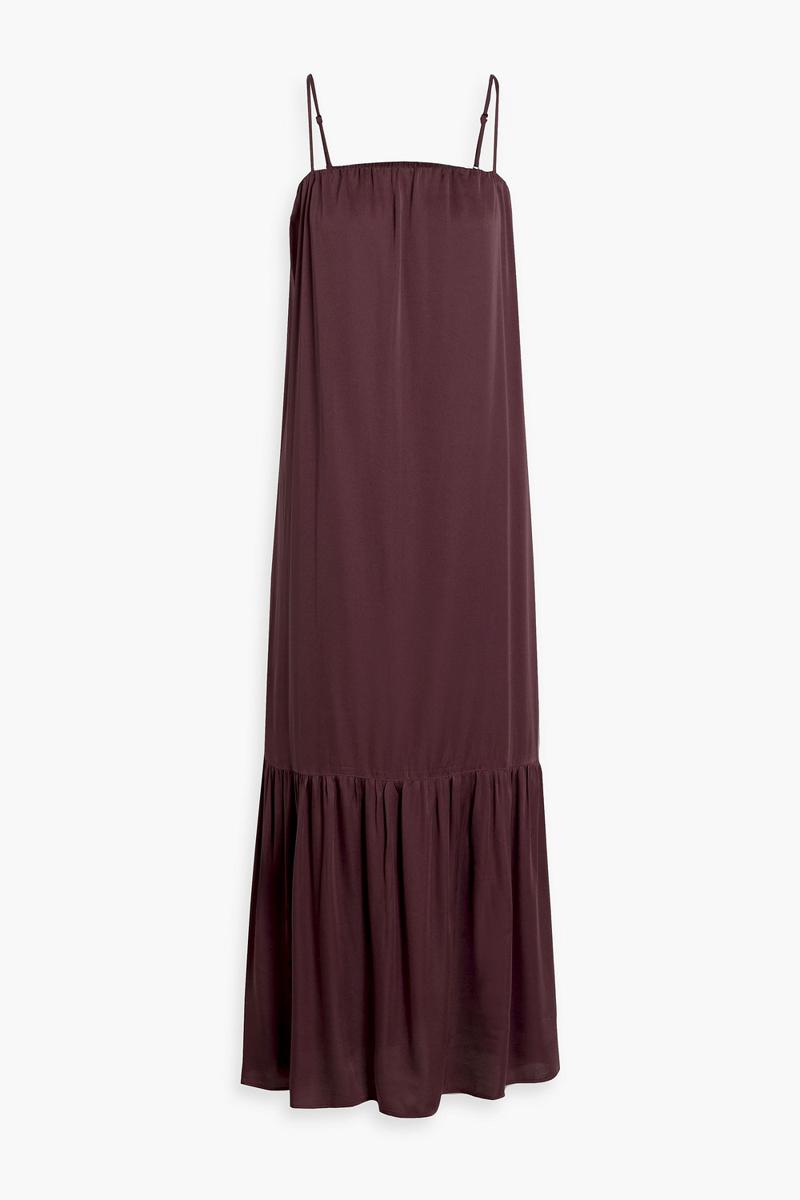 simkhai - matteau cutout satin maxi dress - burgundy - s