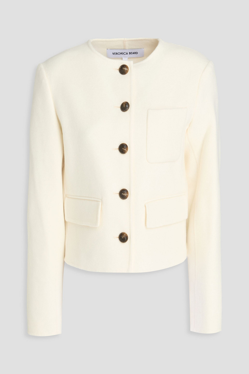 veronica beard - lyssa wool-blend felt jacket - white - us 12