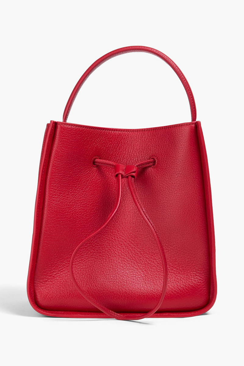 3.1 phillip lim - soleil small pebbled-leather bucket bag - red - onesize