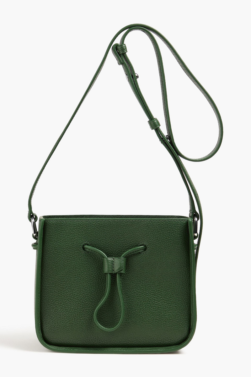 3.1 phillip lim - soleil mini pebbled-leather bucket bag - green - onesize