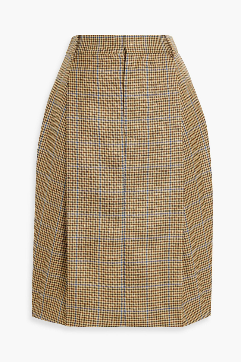 victoria beckham - houndstooth wool skirt - neutral - uk 12