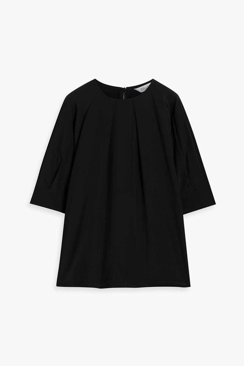max mara - ecuador pleated silk crepe de chine top - black - it 36