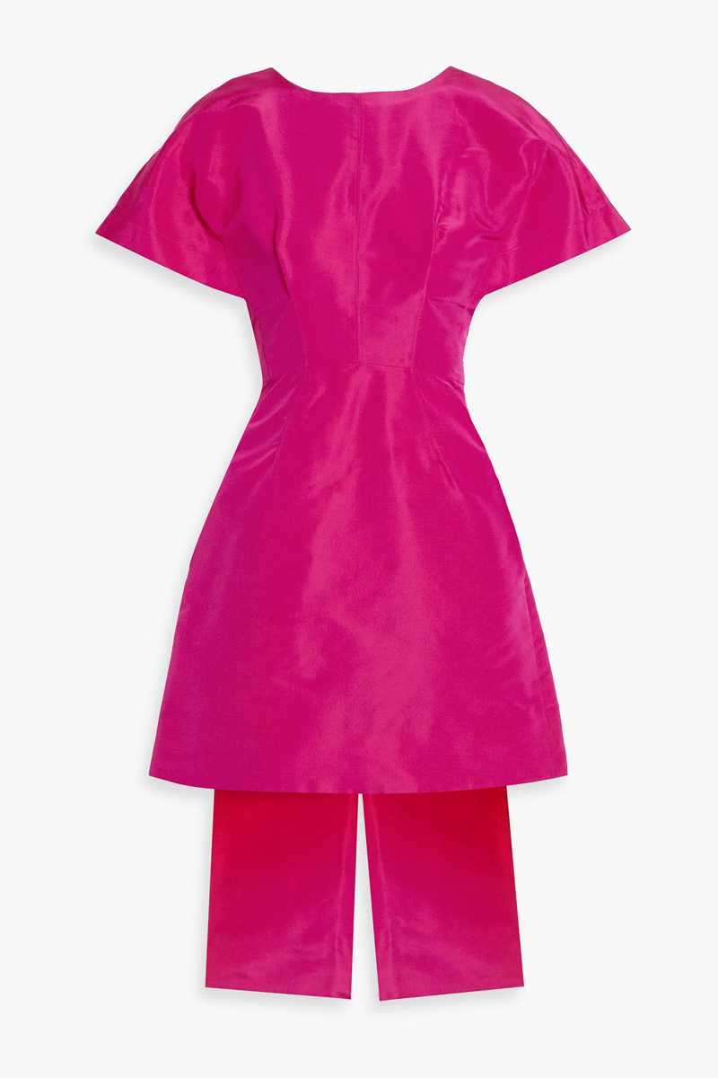 carolina herrera - bow-detailed silk-faille mini dress - pink - us 10