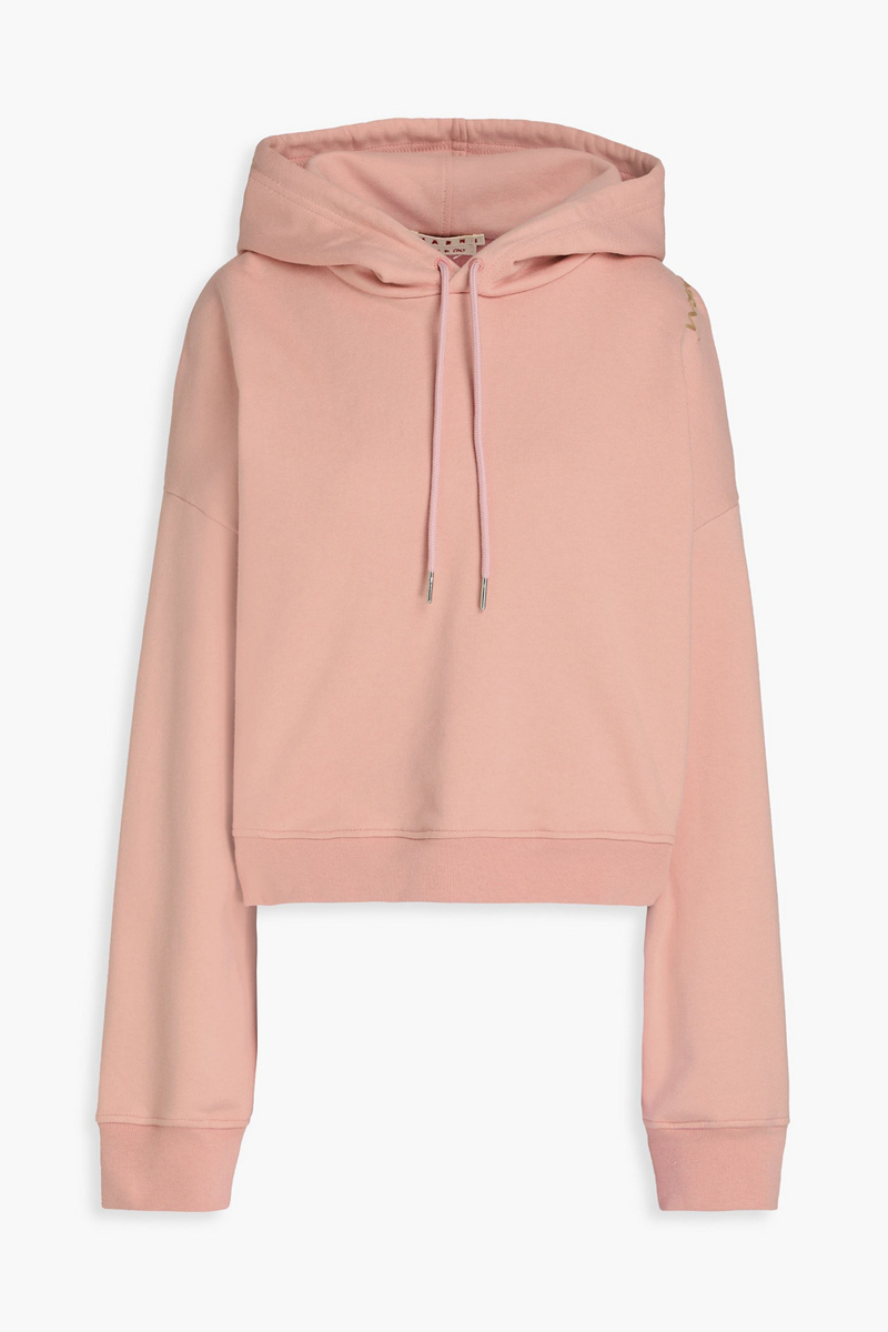 marni - french cotton-terry hoodie - pink - it 46