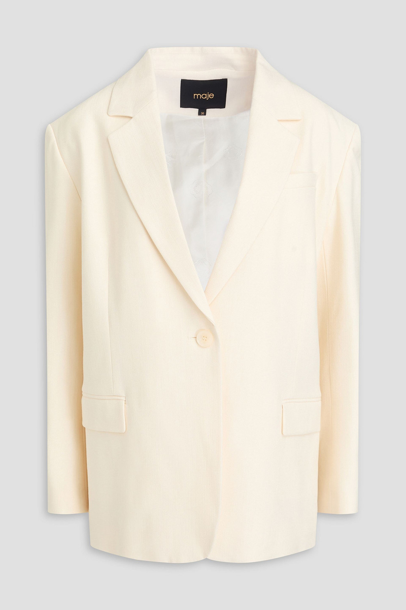 maje - crepe blazer - white - fr 36