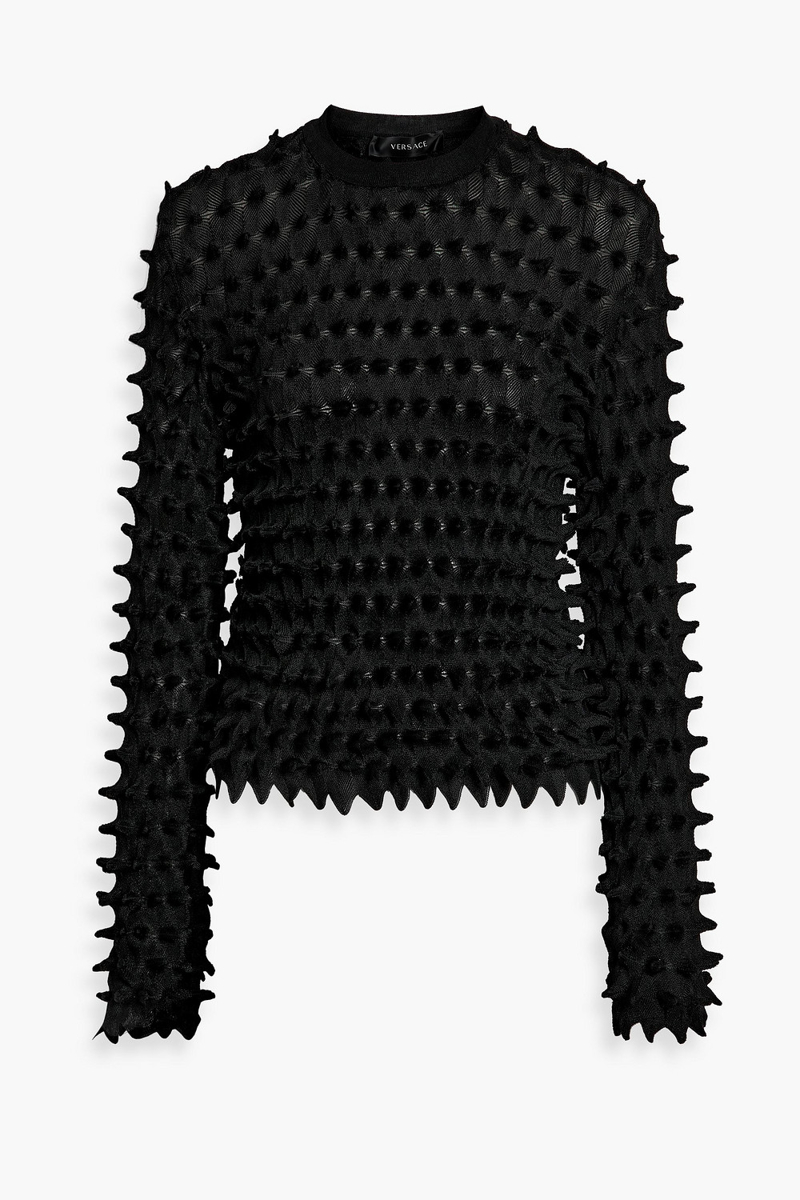 versace - cloqué sweater - black - it 44