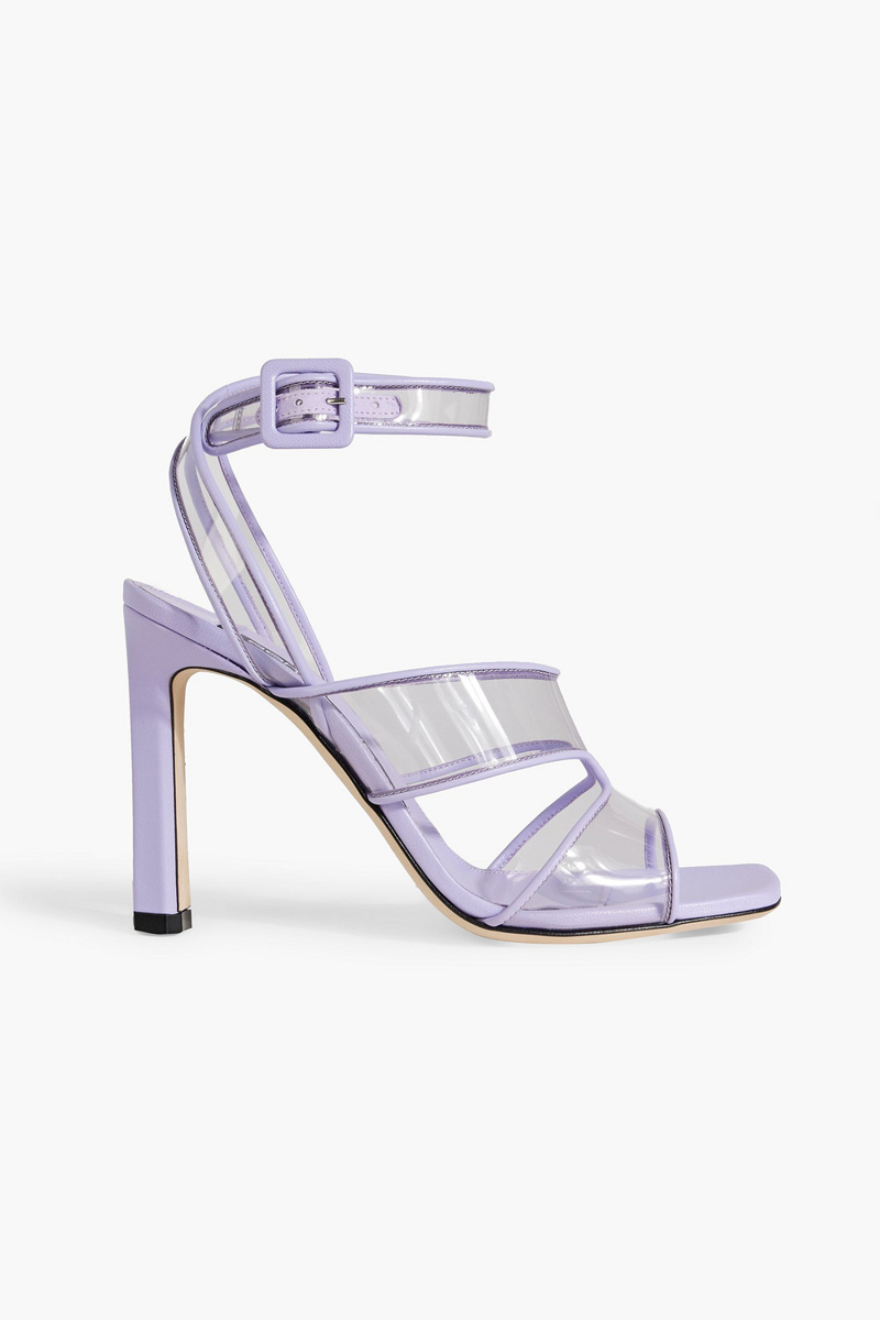 Sergio Rossi - sr Lunettes 100 leather and PVC sandals - Purple - EU 37