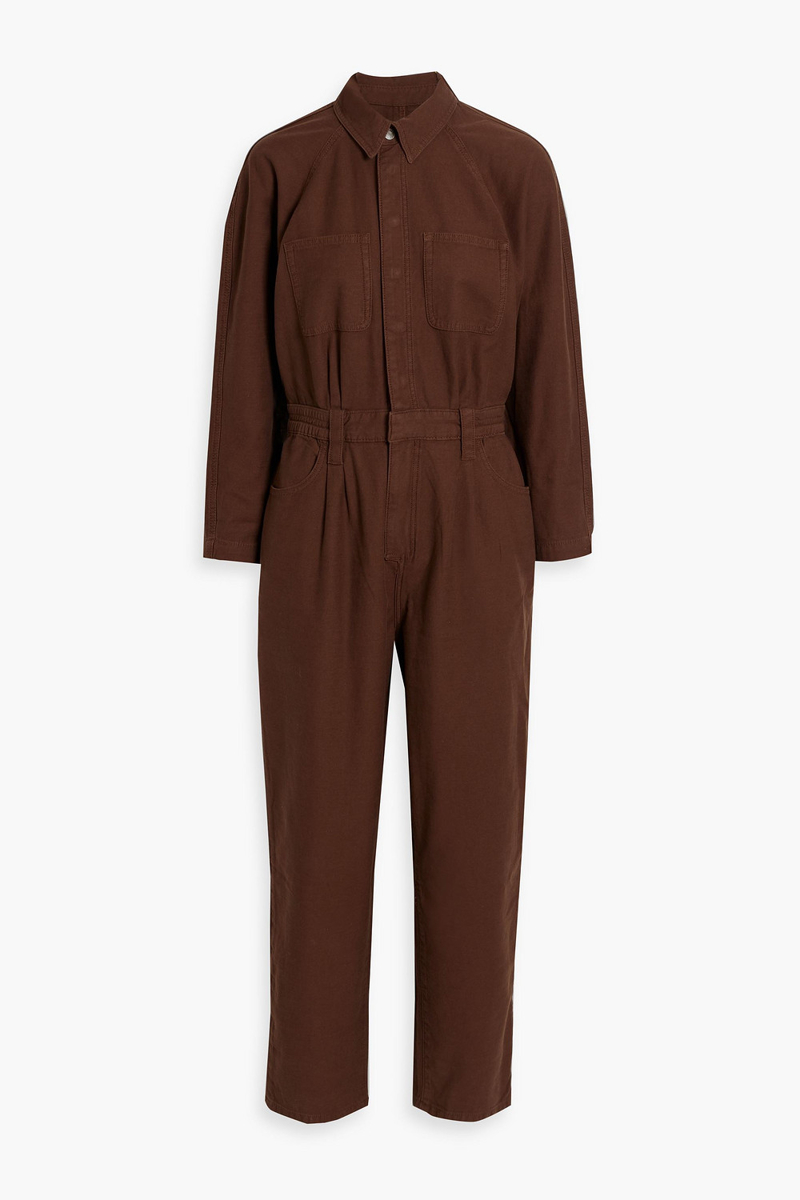 frame - cotton jumpsuit - brown - xs