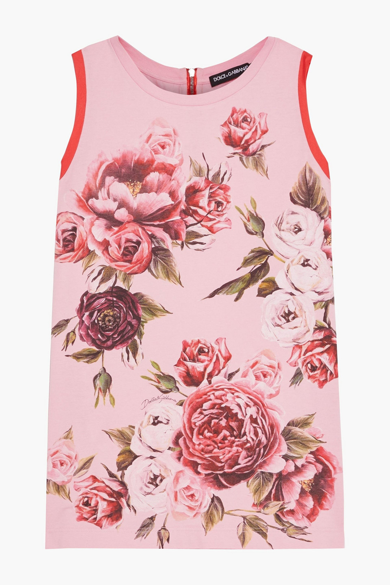 Dolce&Gabbana - Sequin-trimmed floral-print cotton and silk-blend jersey top - Pink - IT 36