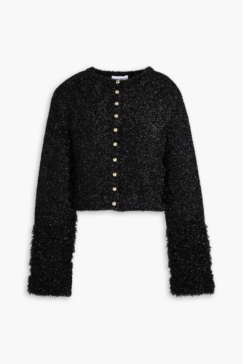 rabanne - tinsel cardigan - black - m