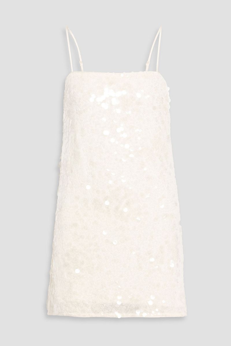 simkhai - lollie sequined jersey mini dress - white - us 00