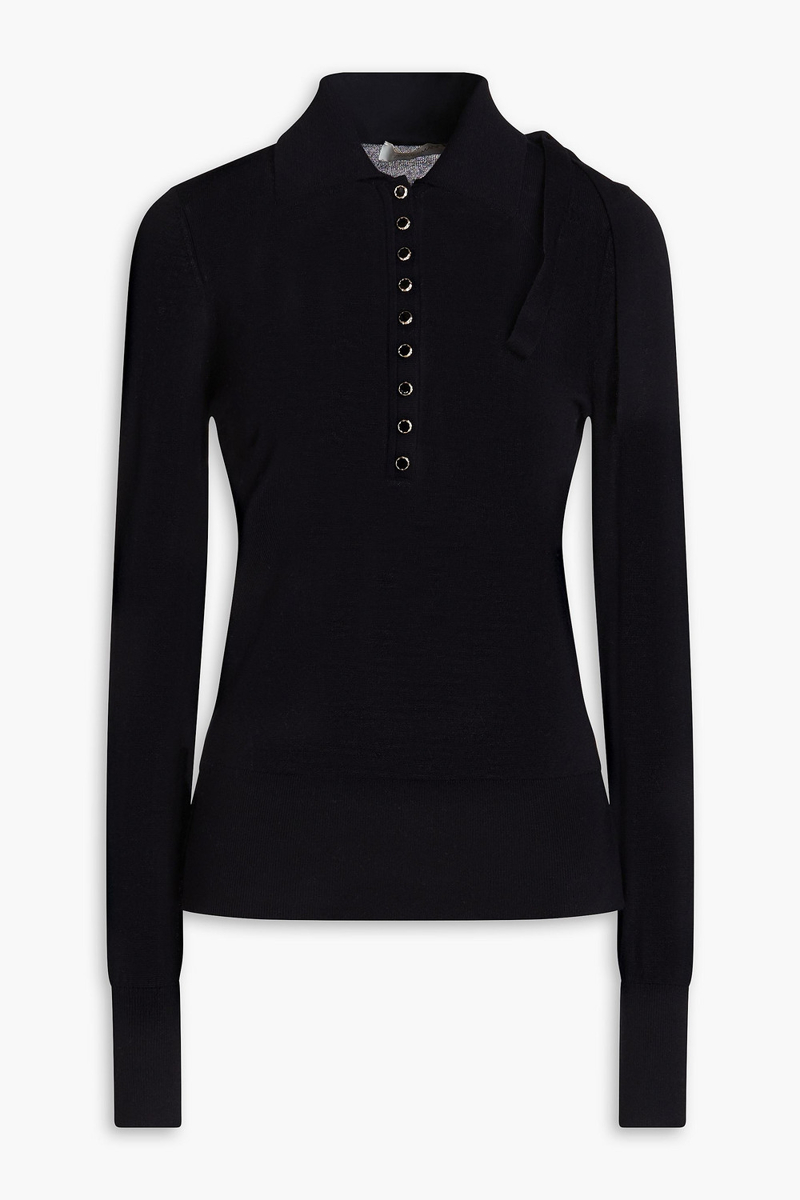 zimmermann - merino wool polo sweater - blue - 1