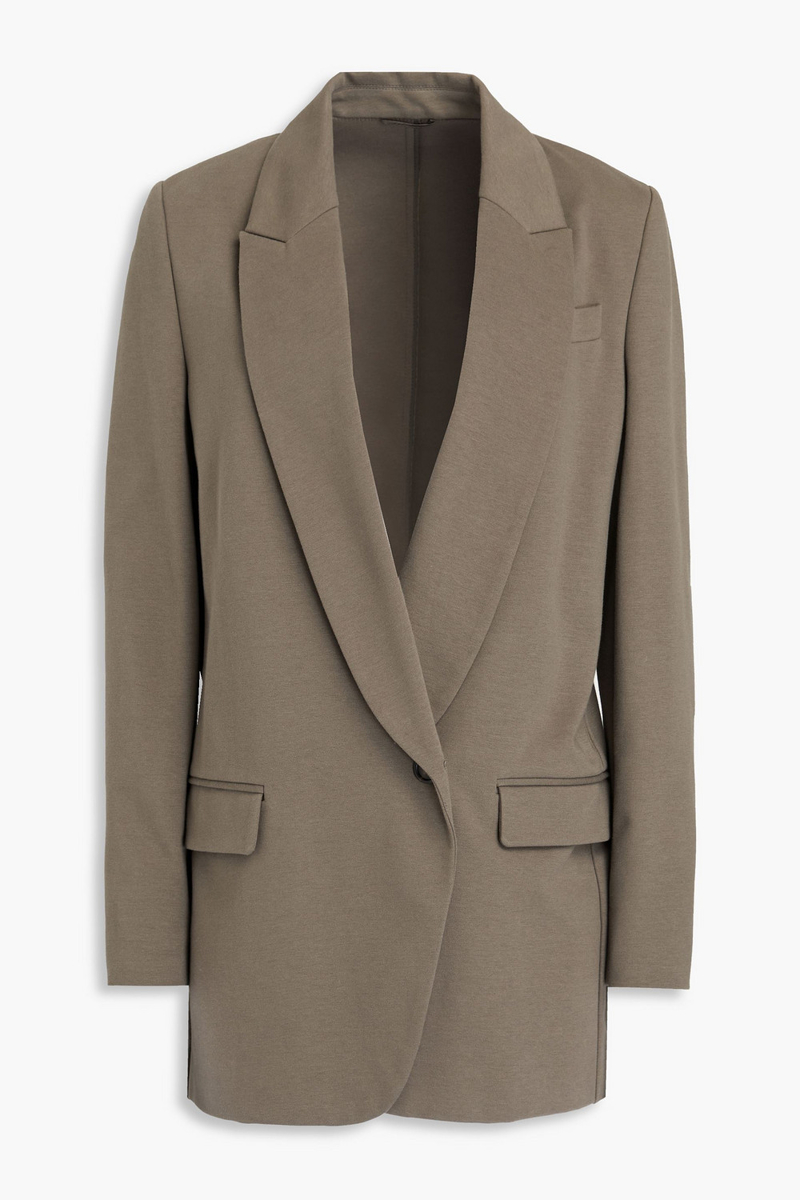 Brunello Cucinelli - Bead-embellished cotton-blend jersey blazer - Neutral - IT 46