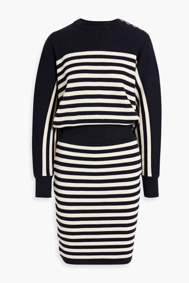 Alexandre Vauthier - Striped ribbed wool dress - Blue - XS