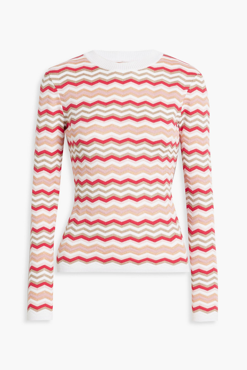missoni - striped cotton-blend sweater - red - it 46