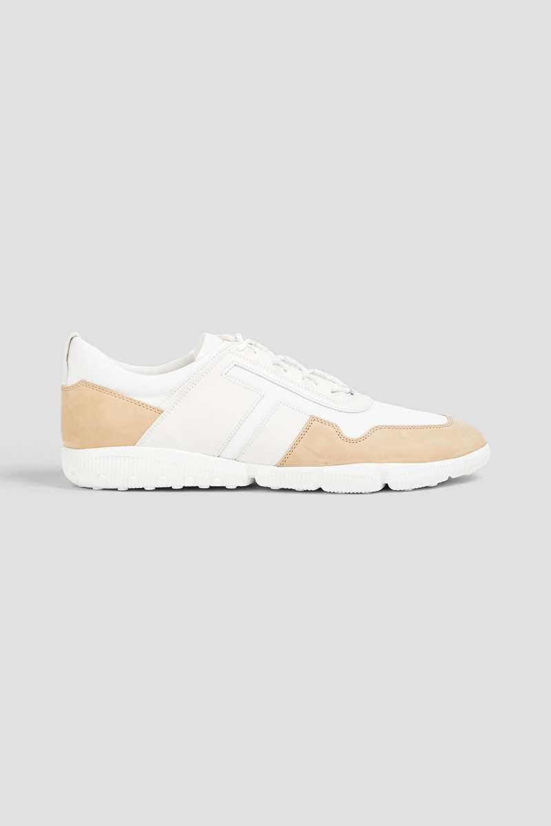 Tod's - Two-tone canvas and leather sneakers - White - UK 10