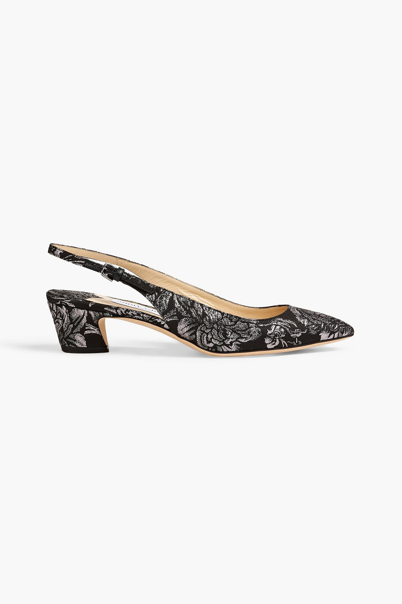 Jimmy Choo - Gemma 40 metallic brocade slingback pumps - Metallic - EU 42.5