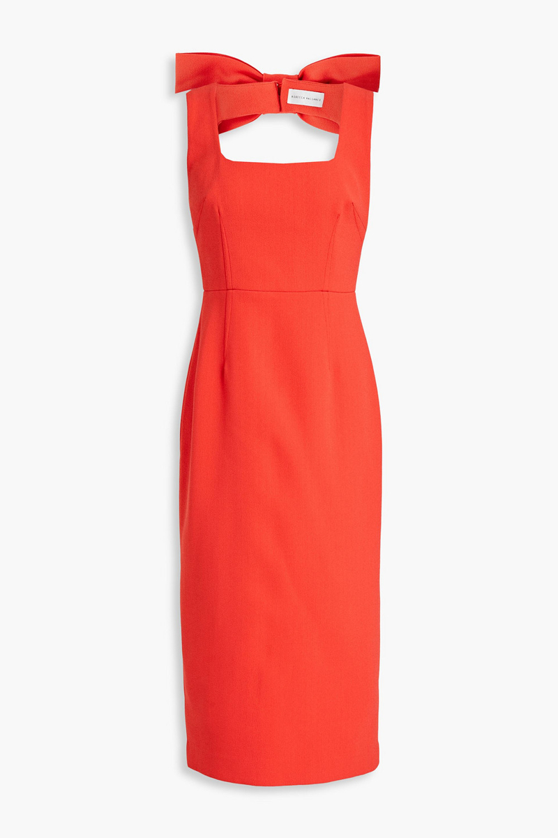 Rebecca Vallance - Ally bow-embellished crepe midi dress - Red - UK 8