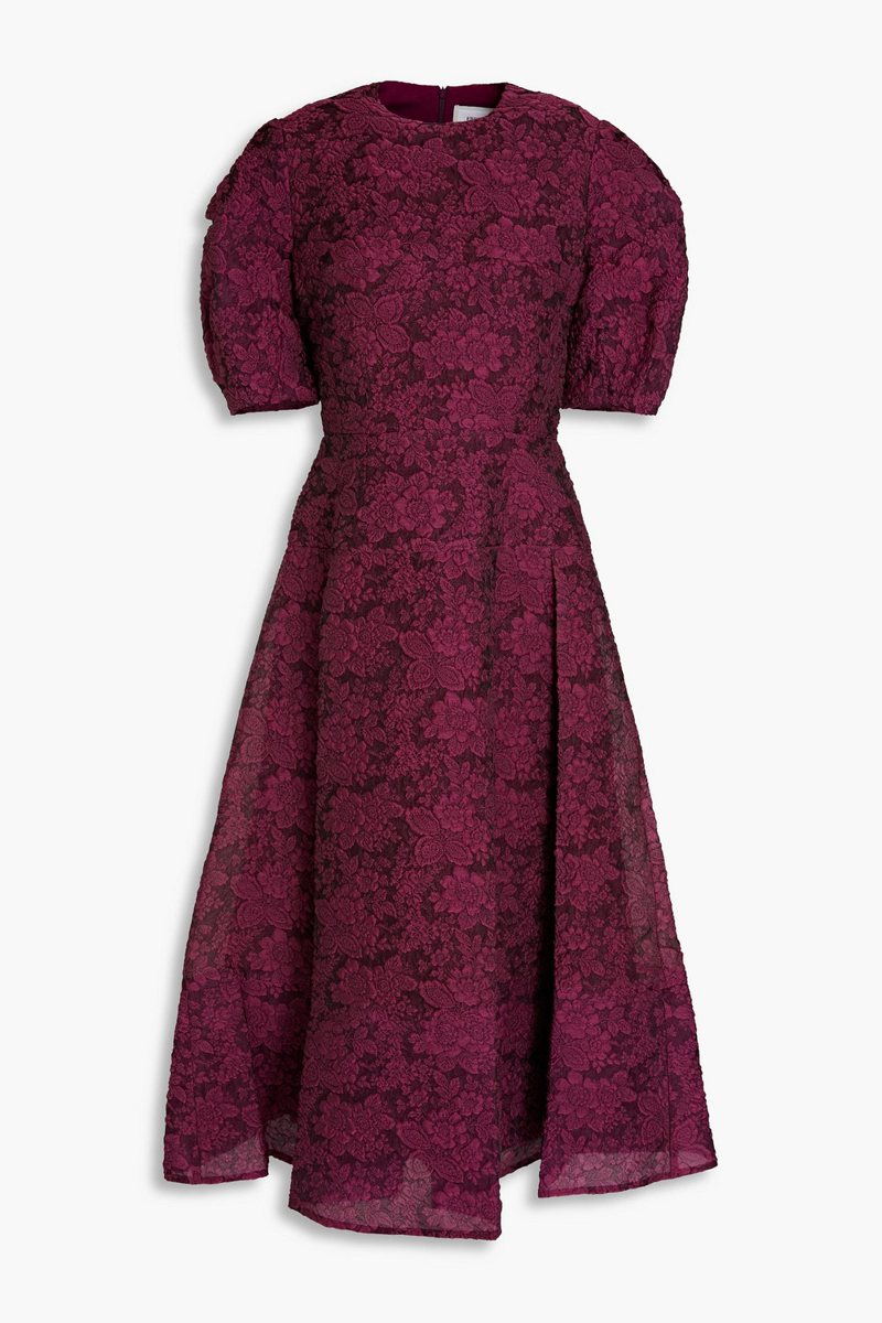 Erdem - Kira cloqué-organza midi dress - Purple - UK 10