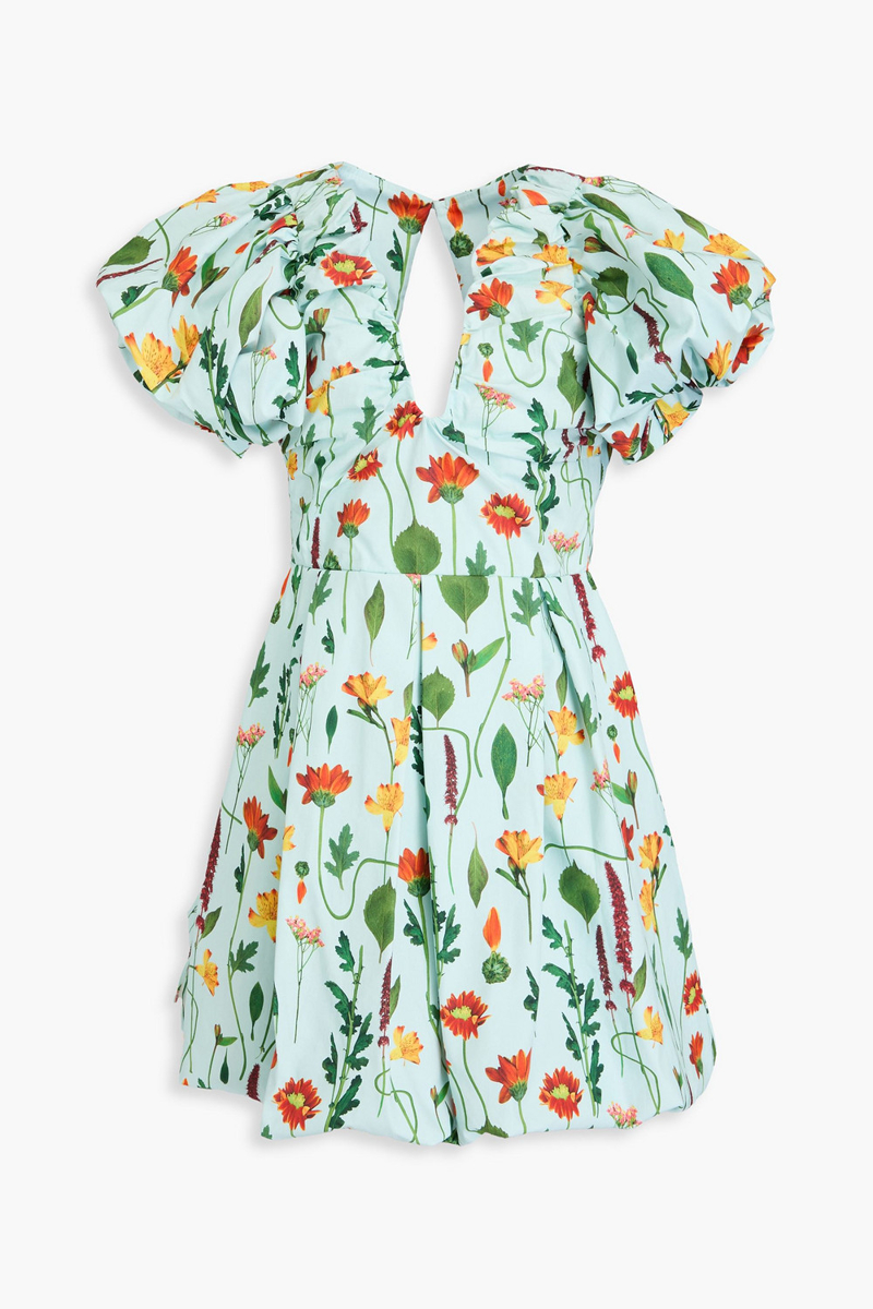 agua by agua bendita - noni primavera floral-print cotton mini dress - blue - m