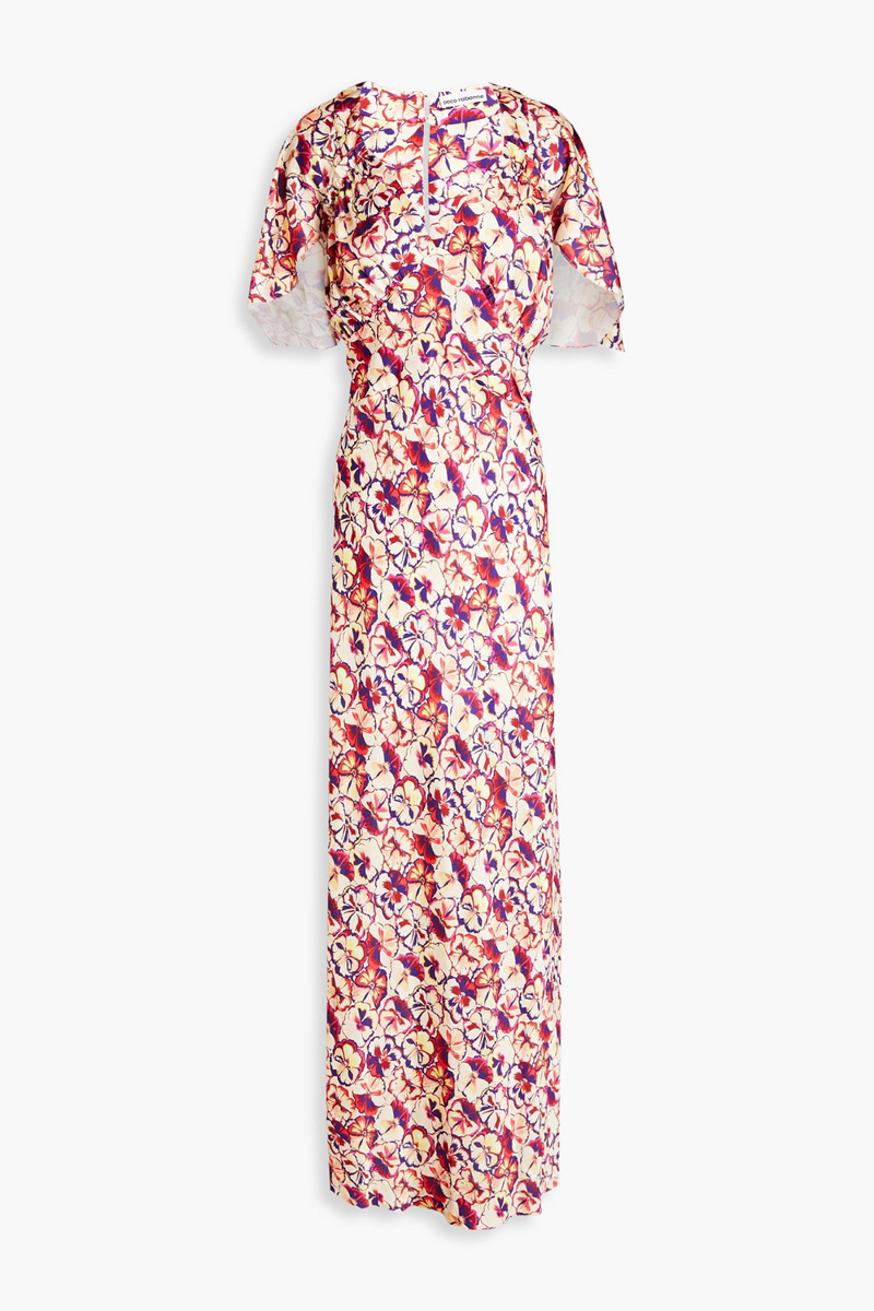 RABANNE - Ruffled floral-print satin maxi dress - Multicolor - FR 36