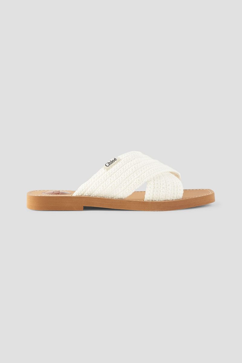Chloé - Woody crocheted slides - White - EU 35