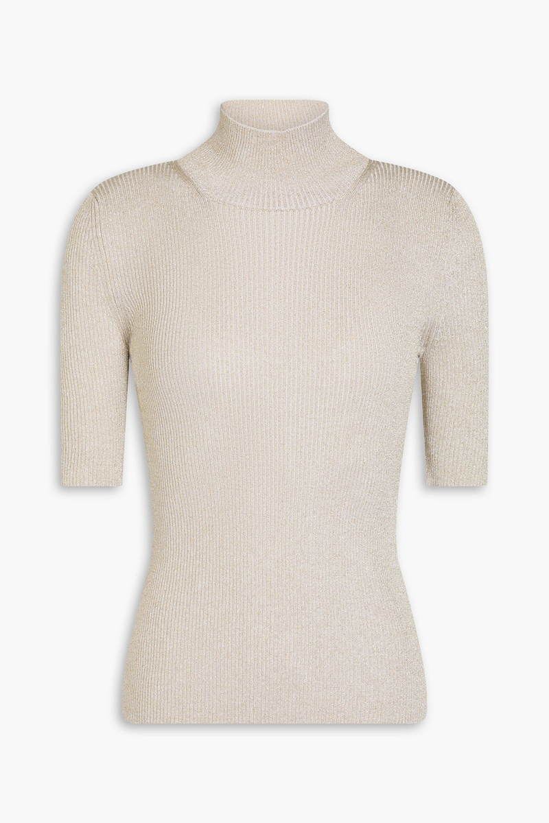 missoni - metallic ribbed-knit turtleneck sweater - metallic - it 46