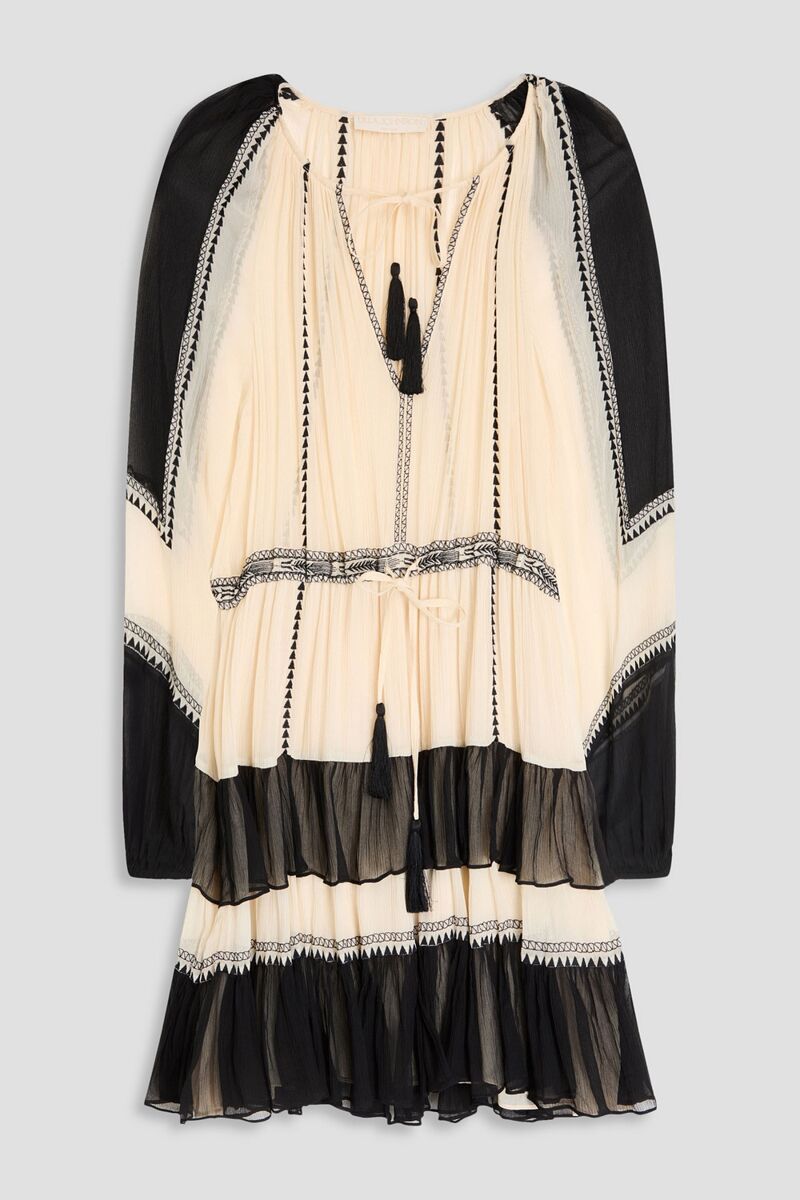 Ulla Johnson - Loreli embroidered silk-crepon mini dress - White - US 2