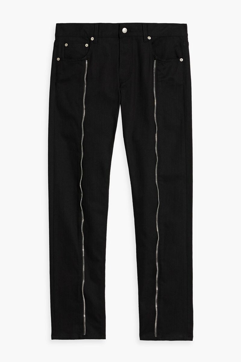 McQueen - Slim-fit zip-detailed denim jeans - Black - IT 50