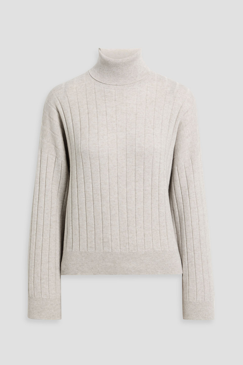 brunello cucinelli - bead-embellished ribbed cashmere turtleneck sweater - white - xs