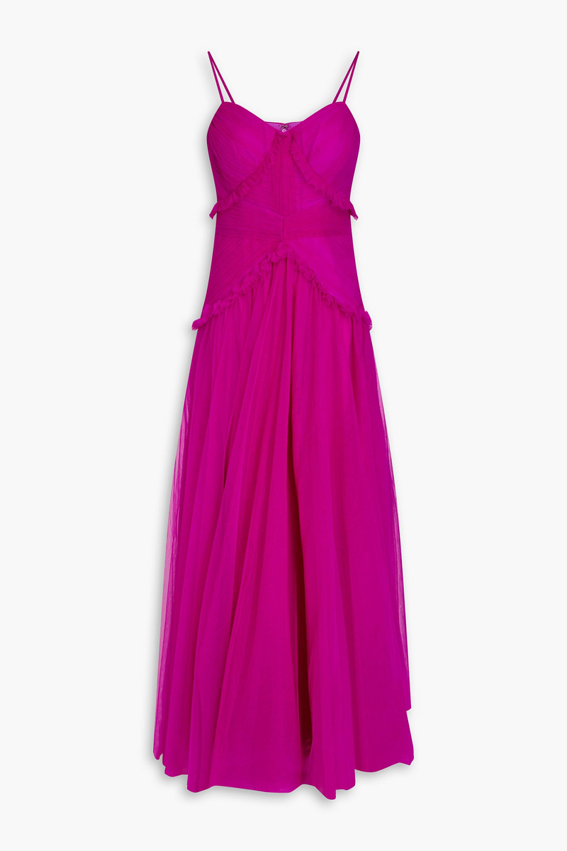 zac posen - pleated tulle gown - purple - us 6