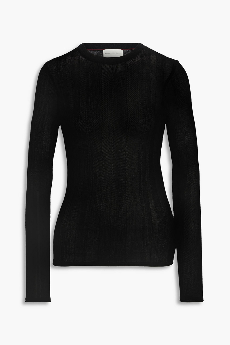 veronica de piante - alise ribbed wool sweater - black - m