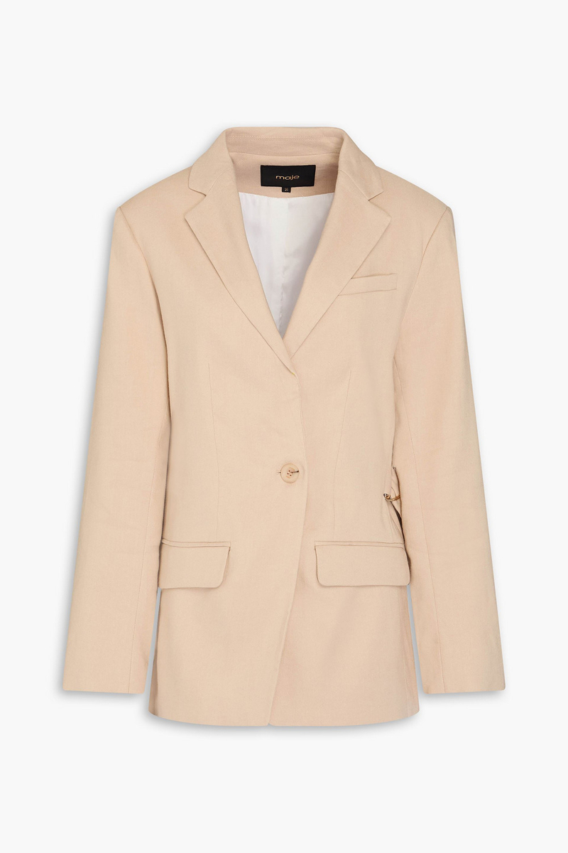 maje - linen-blend blazer - neutral - fr 38