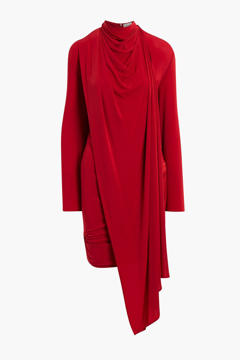 magda butrym - draped layered stretch-jersey mini dress - red - fr 38