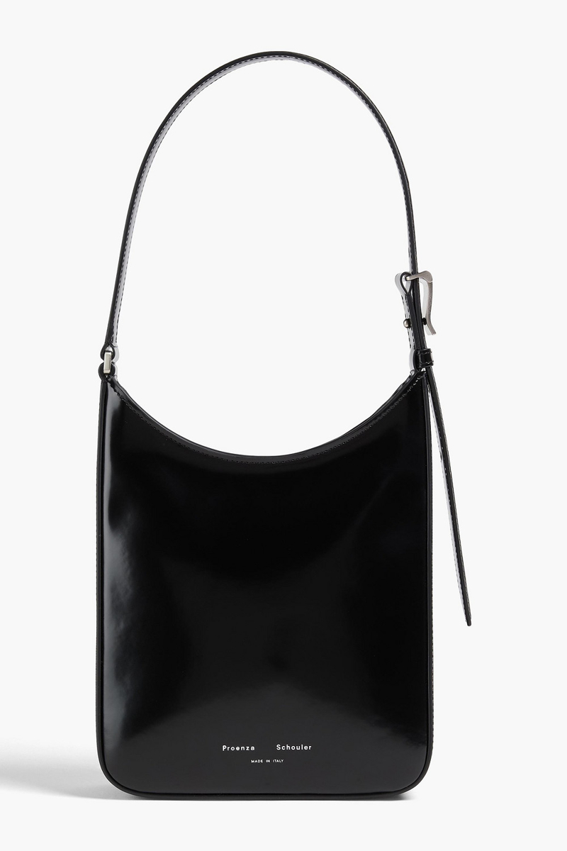proenza schouler - slope glossed-leather shoulder bag - black - onesize